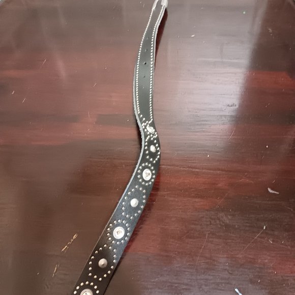 Studded Bejeweled Western Uraban Outfitters Leather strap belt unisex  33.5" - Picture 9 of 10